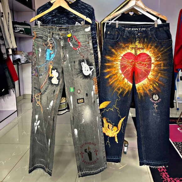 Hand painted custom jean. - Picture 1 of 2